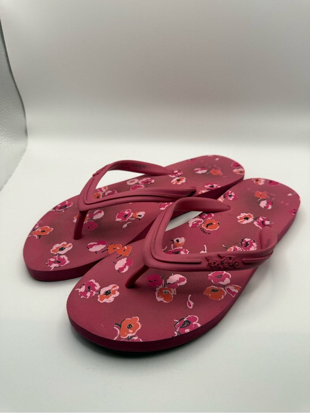 Coach Floral Pink Floral Flip Flop Sandals - Picture 2 of 9